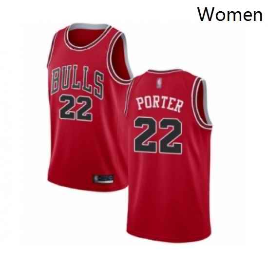 Womens Chicago Bulls 22 Otto Porter Authentic Red Basketball Jersey Icon Edition